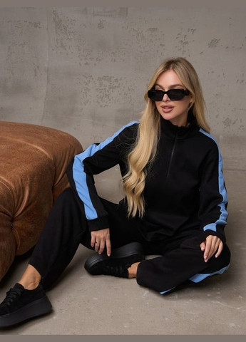 Костюм 14891 чорно-блакитний ISSA PLUS (317396995)