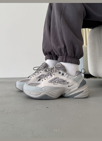 Кроссовки женские и мужские Nike M2K Tekno grey | Найк М2К Текно серые No Brand серые демисезоны (316231421)
