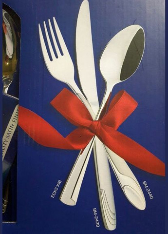 Набір столових приладів Bachmayer BM-2440 з 24 предметів у подарунковій валізі на 6 персон ложки, виделки (вилки), ножі No Brand (317170012)