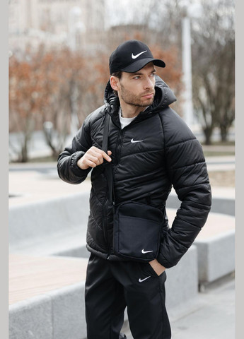 Черный демисезонный комплект мужской: куртка motion черная + штаны «president» черные. барсетка в подарок! No Brand