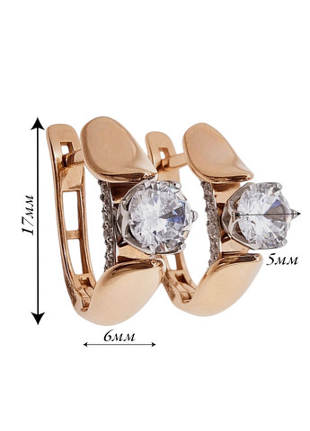 Золоті сережки AiR GOLD, червоне золото 585 проби 700400-2с Харківська ювелірна фабрика (355795807)