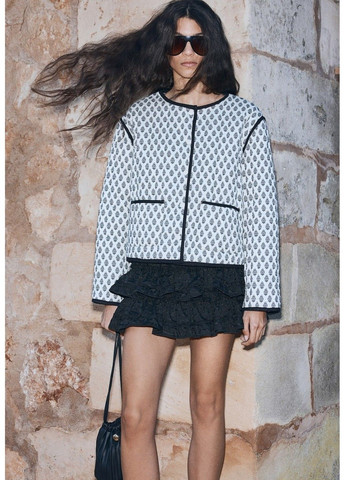 Белый женский женский стеганный жакет н&м (58129) xs белый H&M - демисезонный