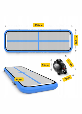 Мат надувной гимнастический Air Track Mat 300 x 100 x 15 cм White/Blue () 4FIZJO P-5907739311771 (342758138)