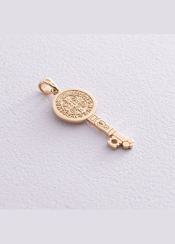 Золота підвіска ключ Святий Бенедикт п03281 Oniks (264022542)