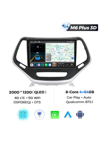 Штатная магнитола M6 Plus Jeep 5 (2014-2018) CarPlay QleD Mekede Cherokee (356568295)