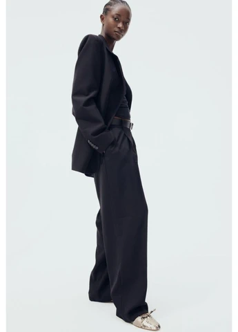 Женские прямые элегантные брюки Н&М (57827) S Черные H&M (306457886)