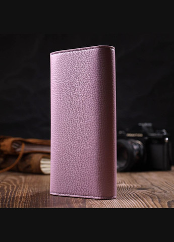 Женский кошелек с монетницей на молнии из кожи с отделением для карт лиловый (sku_21964) No Brand (328218749)