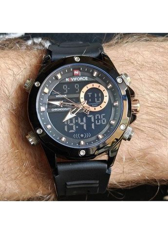 Наручний годинник чоловічий Pride Darkside 2 ремінці Чорний (3592) Naviforce (363318828)