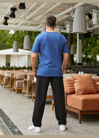 Синяя футболка мужская с коротким рукавом No Brand