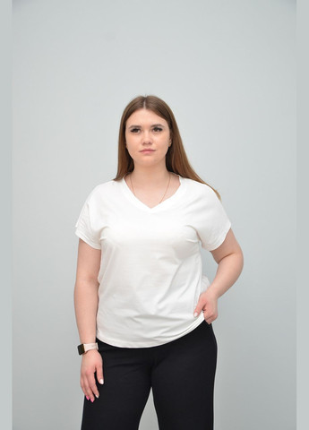 Белая всесезон женская повседневная футболка, разные цвета (2xl, 3xl, 4xl, ), 5xl No Brand
