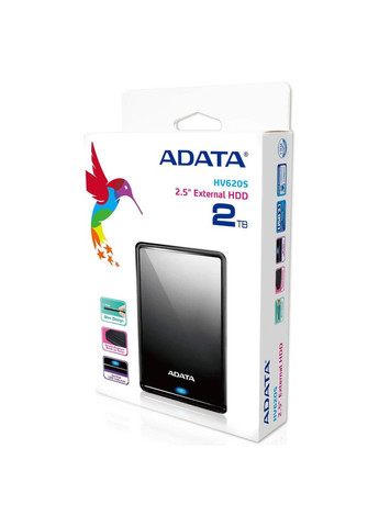 Зовнішній жорсткий диск PHD External 2.5'' USB 3.2 Gen. 1 DashDrive Classic 2TB Slim Black ADATA HV620S (349826677)
