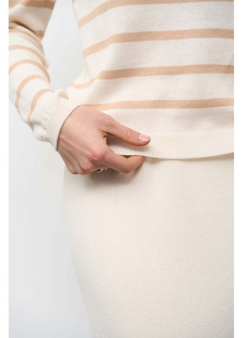 Бежевый джемпер в полоску 2800 айвори – миндальный Triko Bakh
