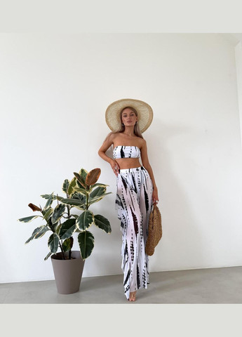 Білий літній купальник + штани sw1394/1 роздільний Ghazel