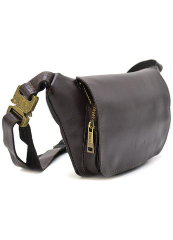 Сумка на пояс через плечо мужская из натуральной кожи средняя Темно-коричневый 35156 TARWA (333300004)