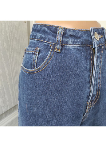 Джинсы женские МОМ хлопок свободные 28 синие LDM - (350349476)