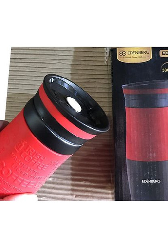 Термокружка EB-624 380 мл Термос чашка Нержавеющая сталь с силиконовым нескользящим держателем Edenberg (360544340)