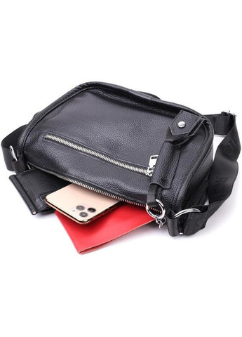 Сумка кросс-боди через плечо женская из натуральной кожи средняя Черный 37907 Vintage (355245264)