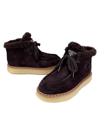 Черевики жіночі замшеві шнурівка коричневі 608-6 Hengji (360392846)