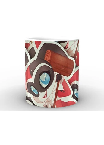Чашка з принтом білий Загін Самогубців Suicide Squad Harley Quinn Geeky Sticker SS.02.041 Кружка керамічна 0,33 GeekLand (378963755)