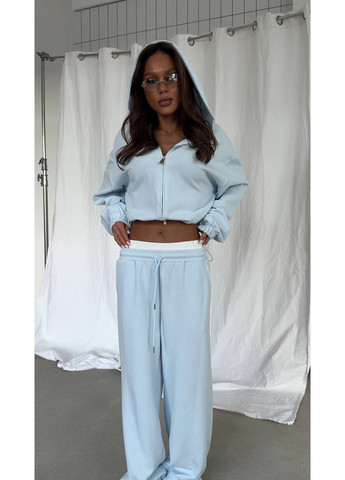 Приємний до тіла блакитний костюм трійка No Brand 599 (353690347)