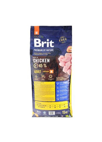 Сухой корм для собак (8595602526376) Brit Premium Dog Adult M 15 кг (370017138)