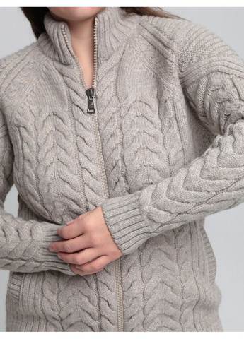 Светло-бежевый зимний свитер женский светло-бежевый зимний шерстяной на молнии Pulltonic Пряма