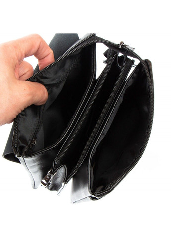 Чоловіча сумка через плече зі шкірозамінника 523-2 black Dr. Bond (291682871)