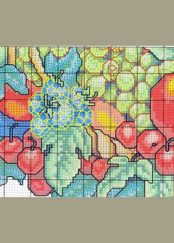 Набор для вышивания "Fruit basket (6)".AIDA 14CT, 42*32 см. БЕЗ нанесения на канву схемы Joy Sunday (313614575)