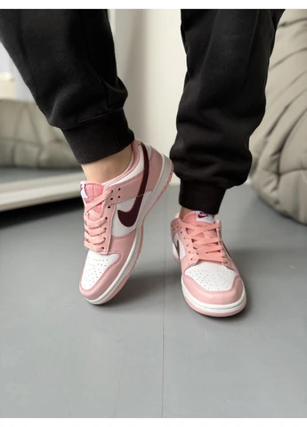 Белые летние кроссовки nike dunk low pifoam red white найк данк No Brand