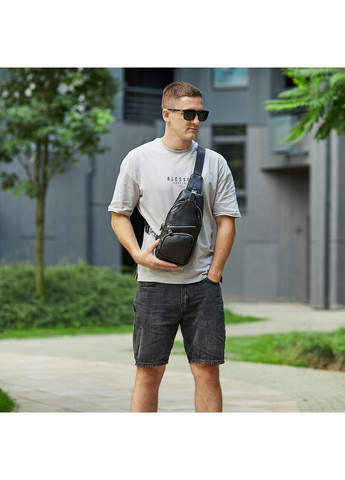 Сумка-слинг мужская на плечо 17х32х7, кожаный нагрудный рюкзак для города MK16094 Tiding Bag (370159502)