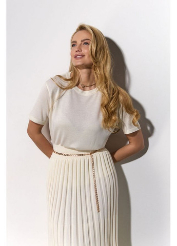 Молочная юбка плиссе короткая 2080 молочный Triko Bakh
