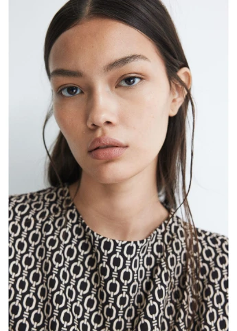 Комбинированная блуза с драппировкой H&M