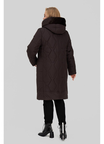 Коричневе зимнє Пальто жіноче Евеліна з капюшоном та кишенями All Posa (ap102620p) A'll Posa