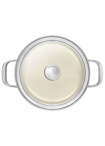 Кастрюля Steel Core 20 см 3,7 л миндальный крем (CC003266-001) KitchenAid 7 л мигдалевий крем, Steel Core 20 см 3 (366495090)