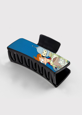 Заколка крабик для волос женская зажим шпилька Мультсериал Футурама #003 черная No Brand (315631143)