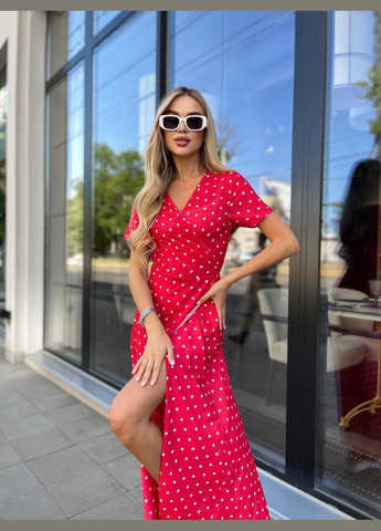 Красное праздничный платье No Brand в горошек