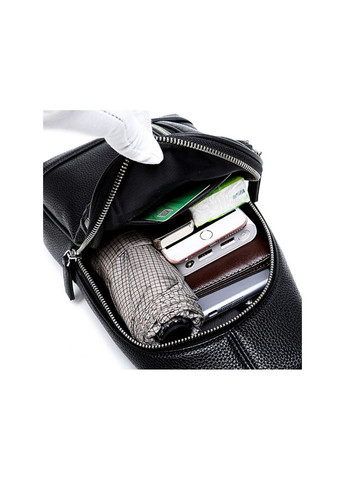 Чорний шкіряний чоловічий слінг на плечі Tiding Bag (302390971)