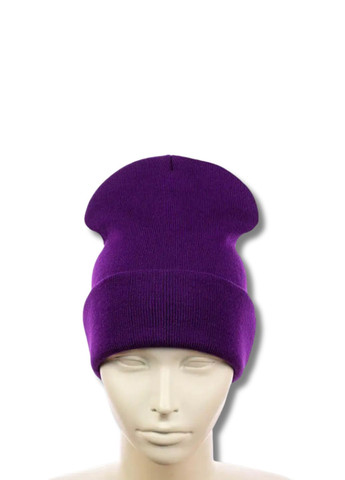 Молодежная двухслойная шапка бини лонг No Brand Шапка біні лонг лопата (362411532)