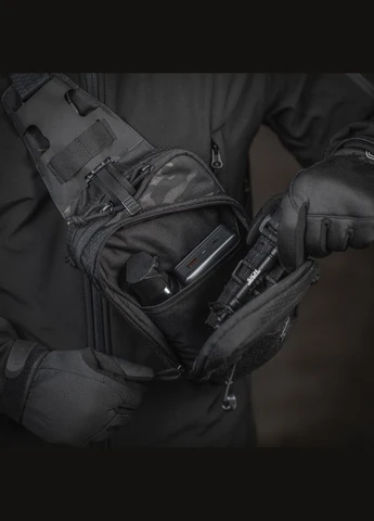 Сумка Sling Pistol Bag Elite Hex с липучкой Multicam Black/Black M-TAC (303262716)