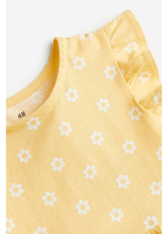 Жёлтое трикотажное платье для девочки 110/116см(4-6р) жёлтое H&M (370756173)