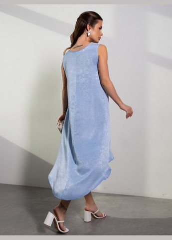 Летний женский сатиновый сарафан с ассиметрическим низом No Brand