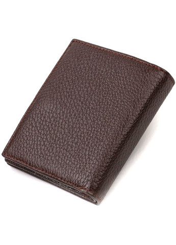 Компактне портмоне для чоловіків з натуральної зернистої шкіри 21740 Коричневе Canpellini (331911235)