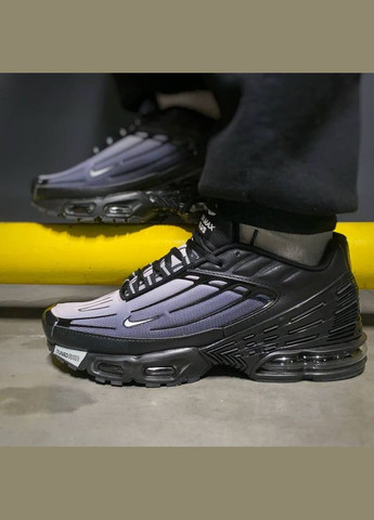 Чорні Осінні чоловічі кросівки nike black/white No Brand AIR MAX PLUS 3