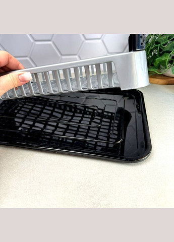 Пластиковая двухъярусная сушилка для тарелок Металлик, Efe Plastics (303212888)