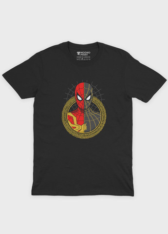 Чорна демісезонна футболка для дівчинки з принтом супергероя - людина-павук (ts001-1-gl-006-014-080-g) Modno