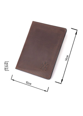 Надежная обложка из винтажной кожи на военный билет Тризуб ЗСУ 16752 Коричневая Grande Pelle (331907156)