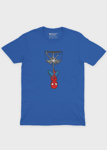 Синя демісезонна футболка для хлопчика з принтом супергероя - людина-павук (ts001-1-brr-006-014-039-b) Modno