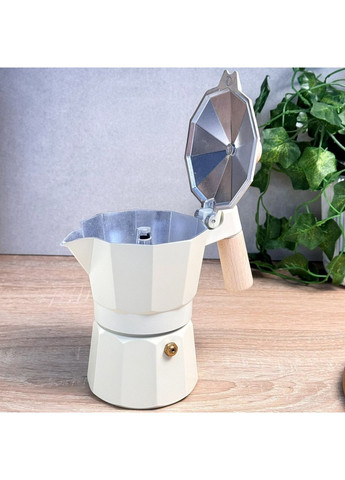 Гейзерна кавоварка алюміній 150 мл кремова GT-10063 Deli Gusto (369477917)