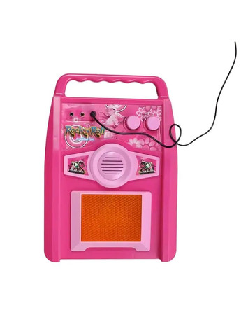 Дитячий набір електрогітара з мікрофоном підсилювачем MP3 входом миготливими вогнями роботою від батарейок (480351-Prob) Рожева Unbranded (334058369)