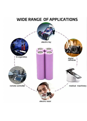 Літій-іонний акумулятор Samsung 3.7В 3000мАч 18650 30Q INR18650 20A (Бузковий) No Brand (332635989)